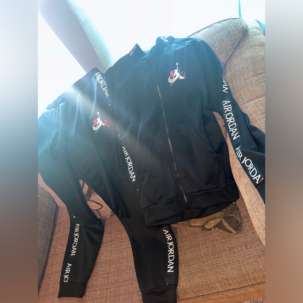 Jordan track suit.